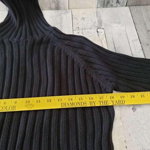 St. John's Bay Black Ribbed Knit Turtleneck - Size XL - Picture 4 of 4